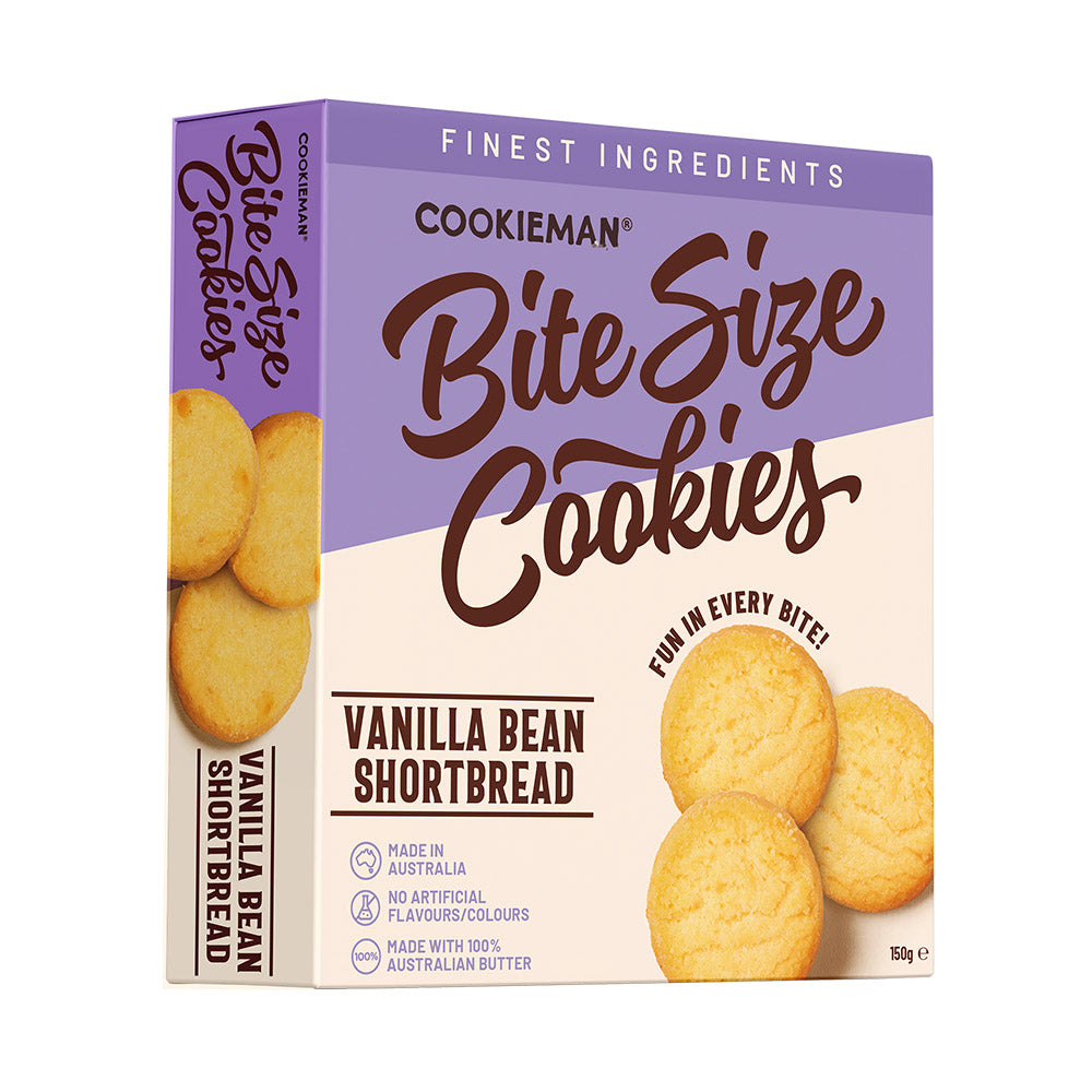 Vanilla Bean Shortbread Cookies Box 150g - Bite Size Biscuits