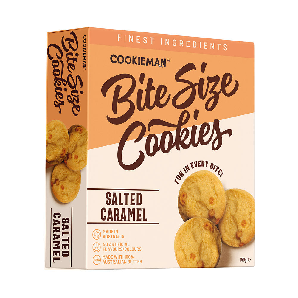 Salted Caramel Cookies Box 150g - Bite Size Biscuits