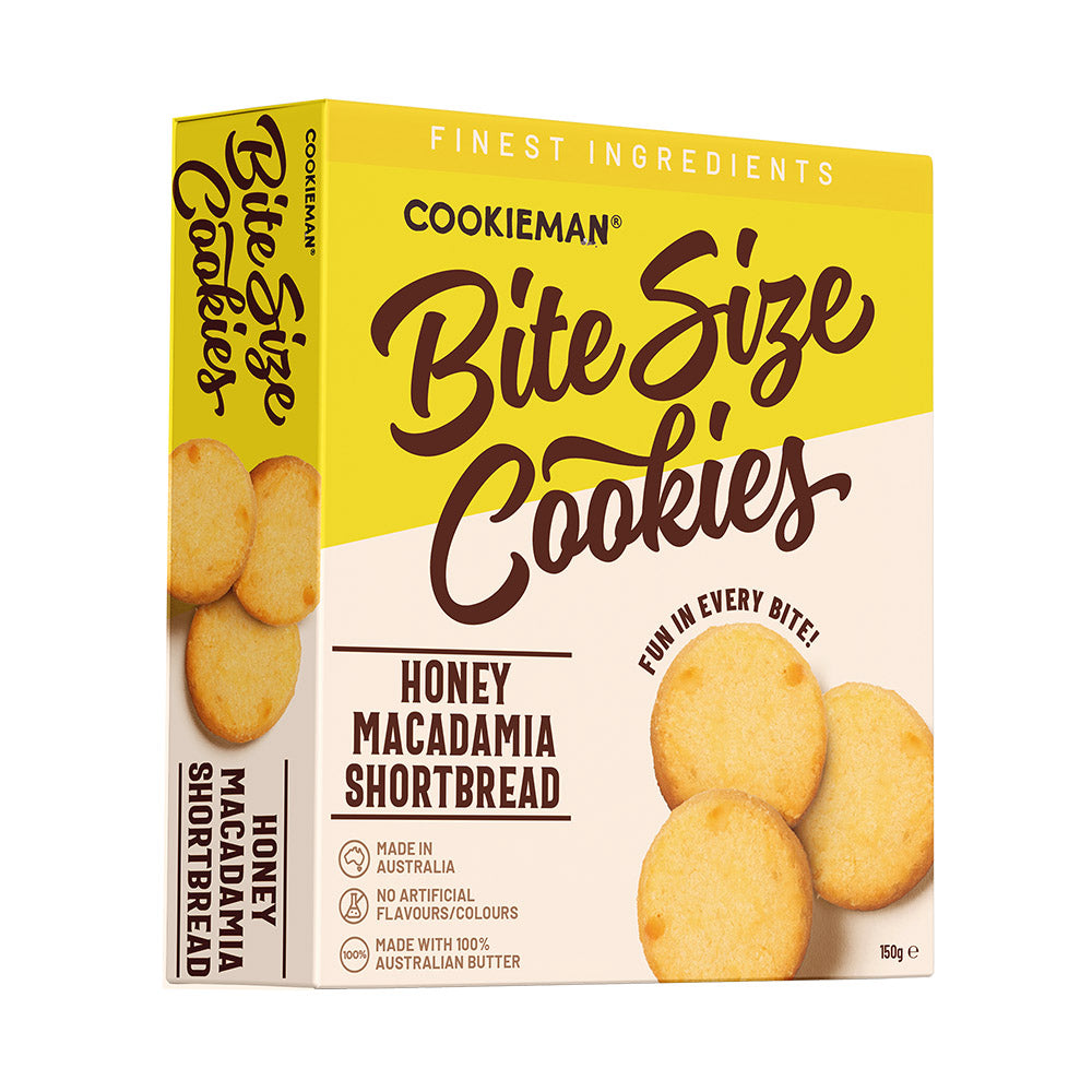 Honey Macadamia Shortbread Cookies Box 150g - Bite Size Biscuits