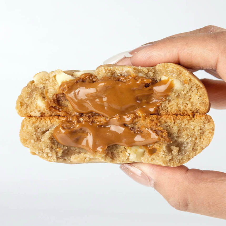 White Choc Caramel Loaded with Biscuit Butter 100g - Protein Cookies