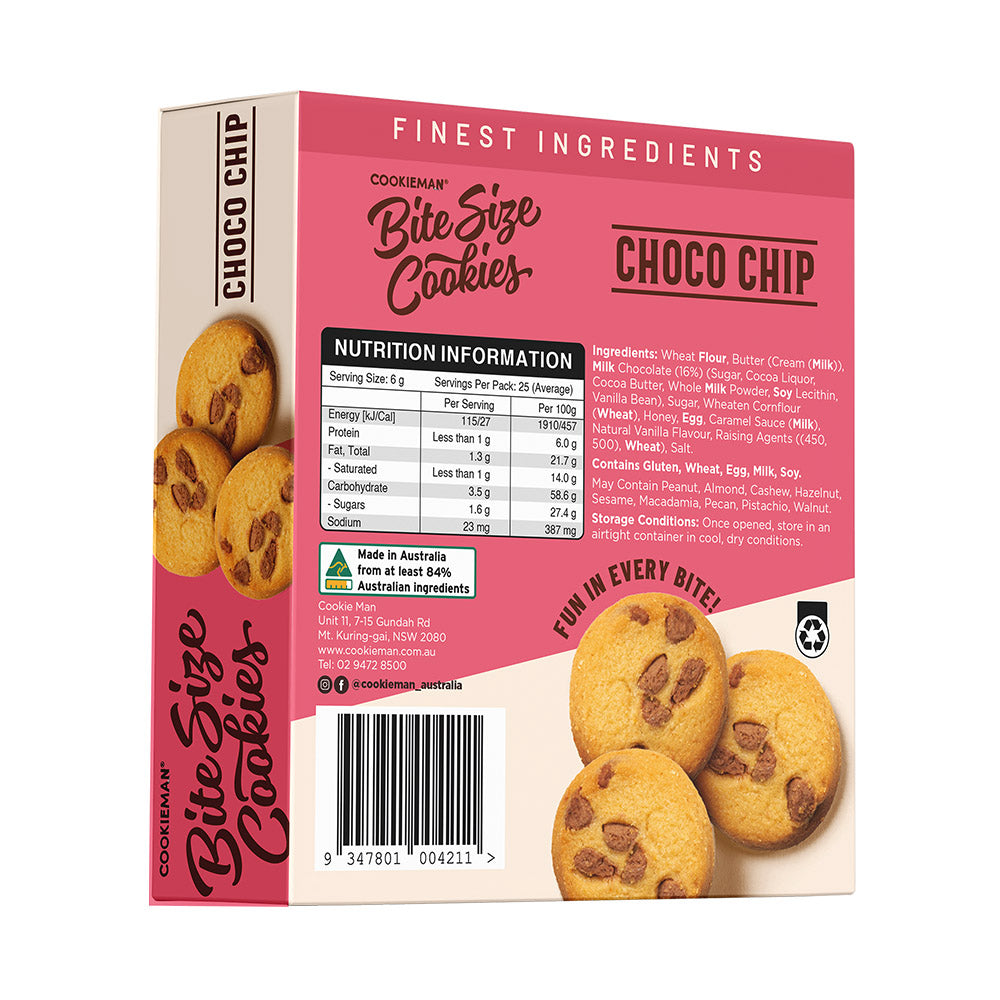 Choco Chip Cookies Box 150g - Bite Size Biscuits