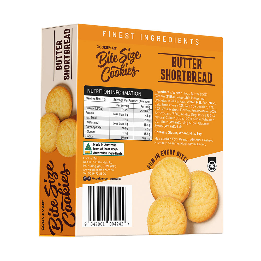 Butter Shortbread Cookies Box 150g - Bite Size Biscuits