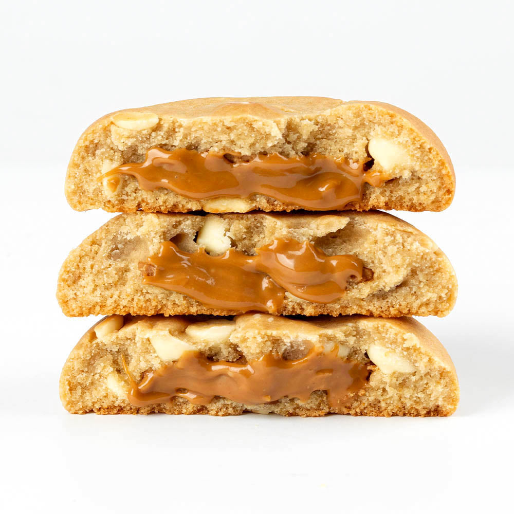 White Choc Caramel Loaded with Biscuit Butter 100g - Protein Cookies