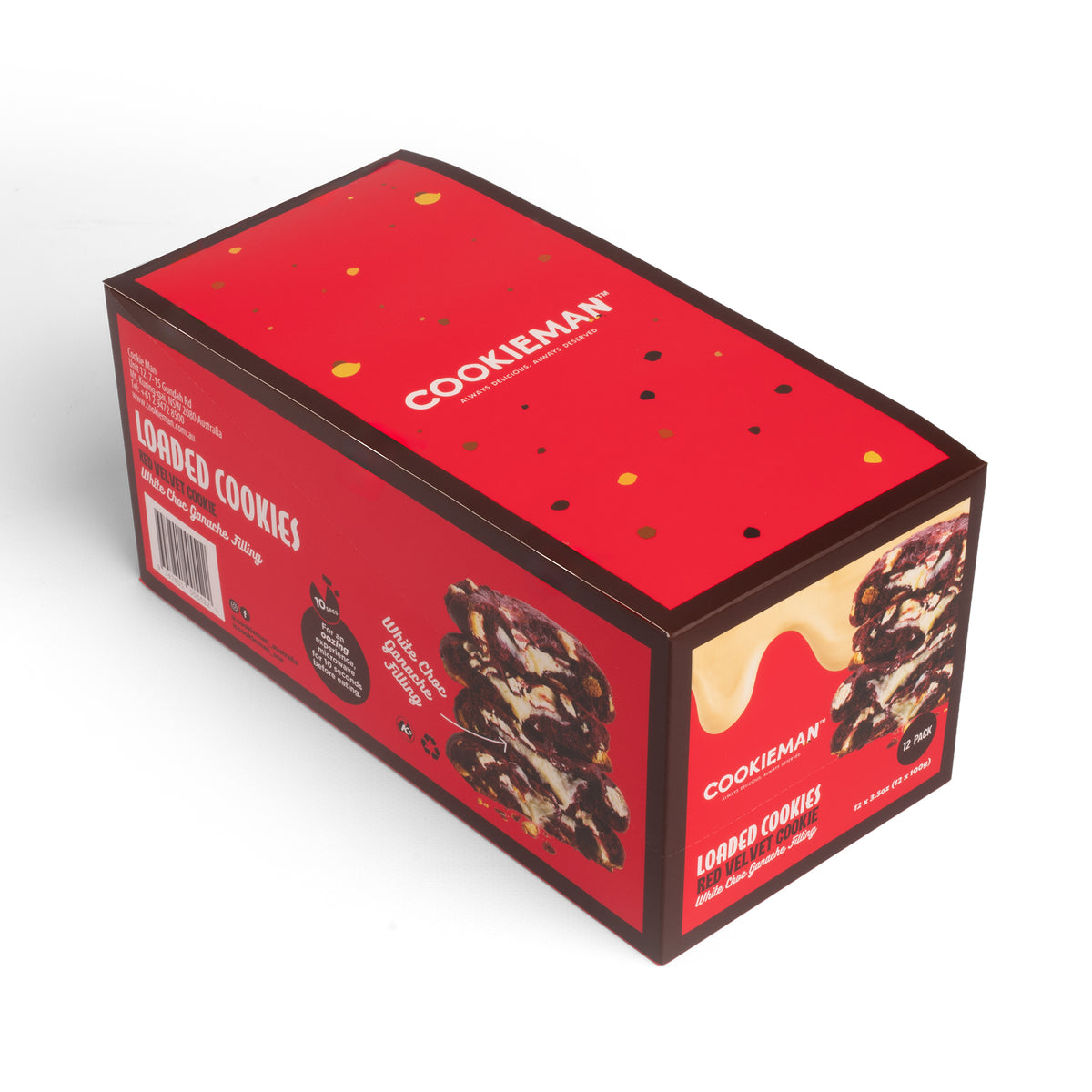 Red Velvet Loaded Cookies 100g x 12 - Ambient Loaded