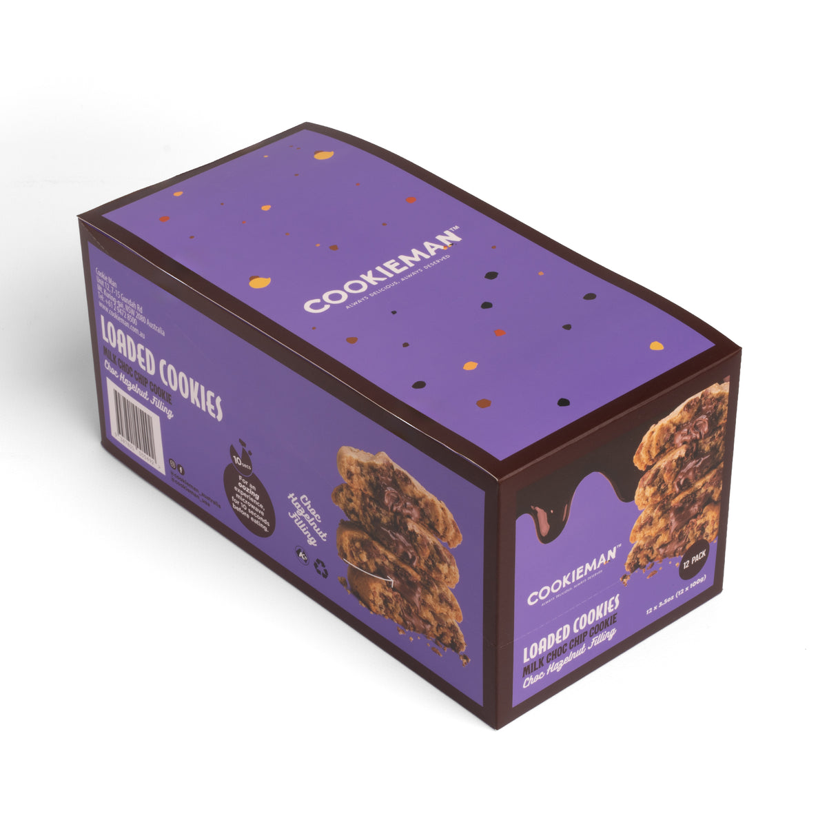 Milk Choc Hazelnut Loaded Cookies 100g x 12 - Ambient Loaded