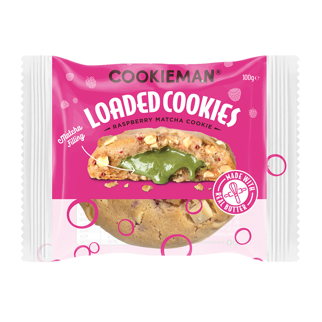Raspberry Matcha Loaded Cookies 100g