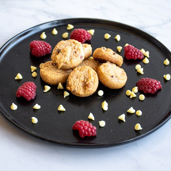 Raspberry White Chocolate Cookies 2.2kg - Bite Size Biscuits