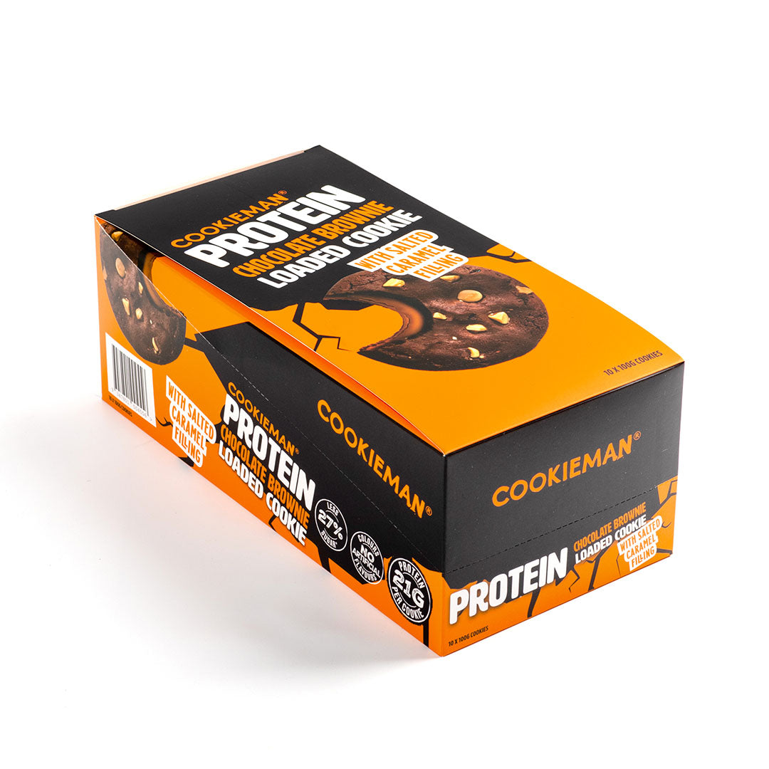 Chocolate Brownie Loaded with Salted Caramel 100g x 10 - Protein Cookies