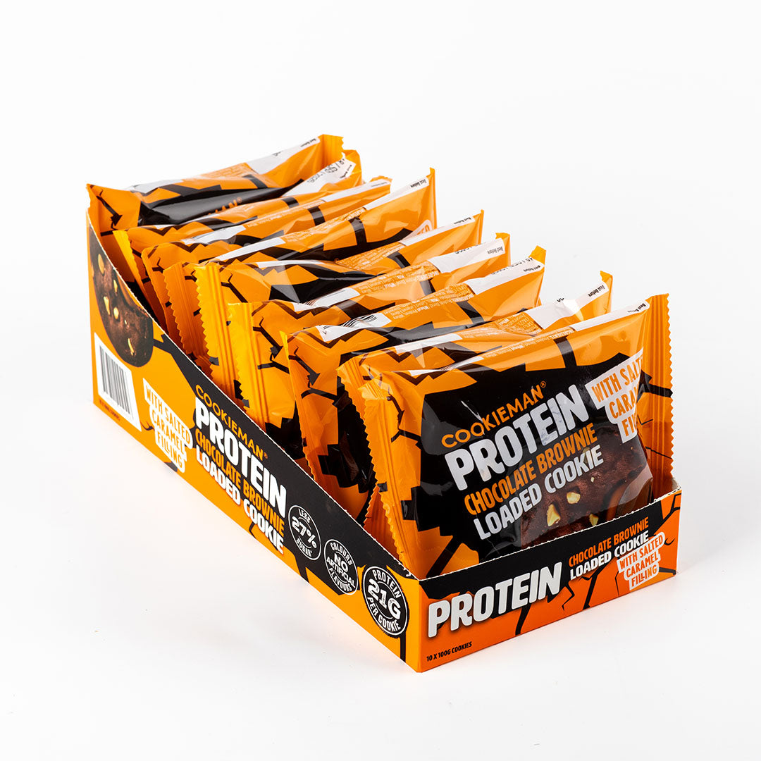 Chocolate Brownie Loaded with Salted Caramel 100g x 10 - Protein Cookies