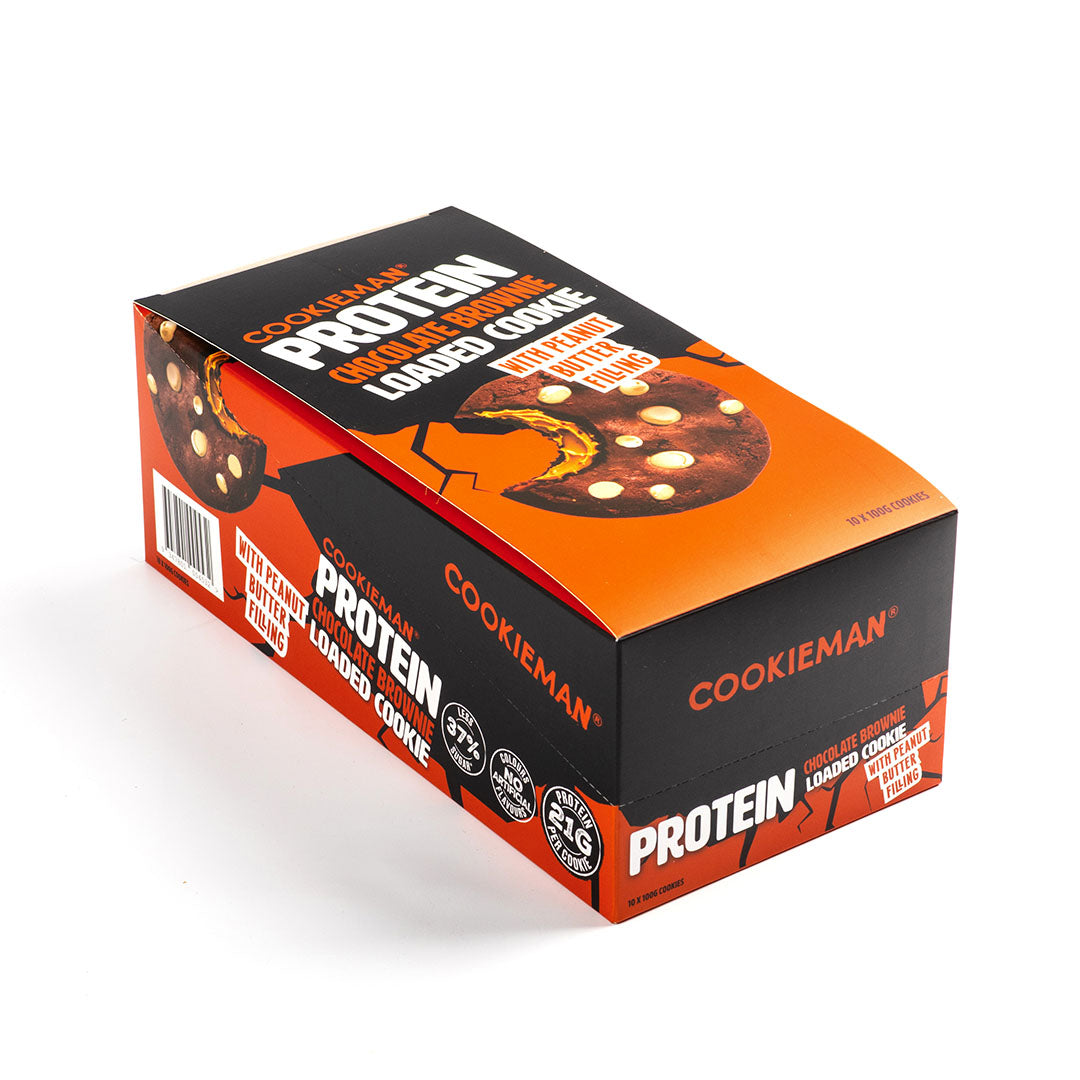 Chocolate Brownie Loaded with Peanut Butter 100g x 10 - Protein Cookies