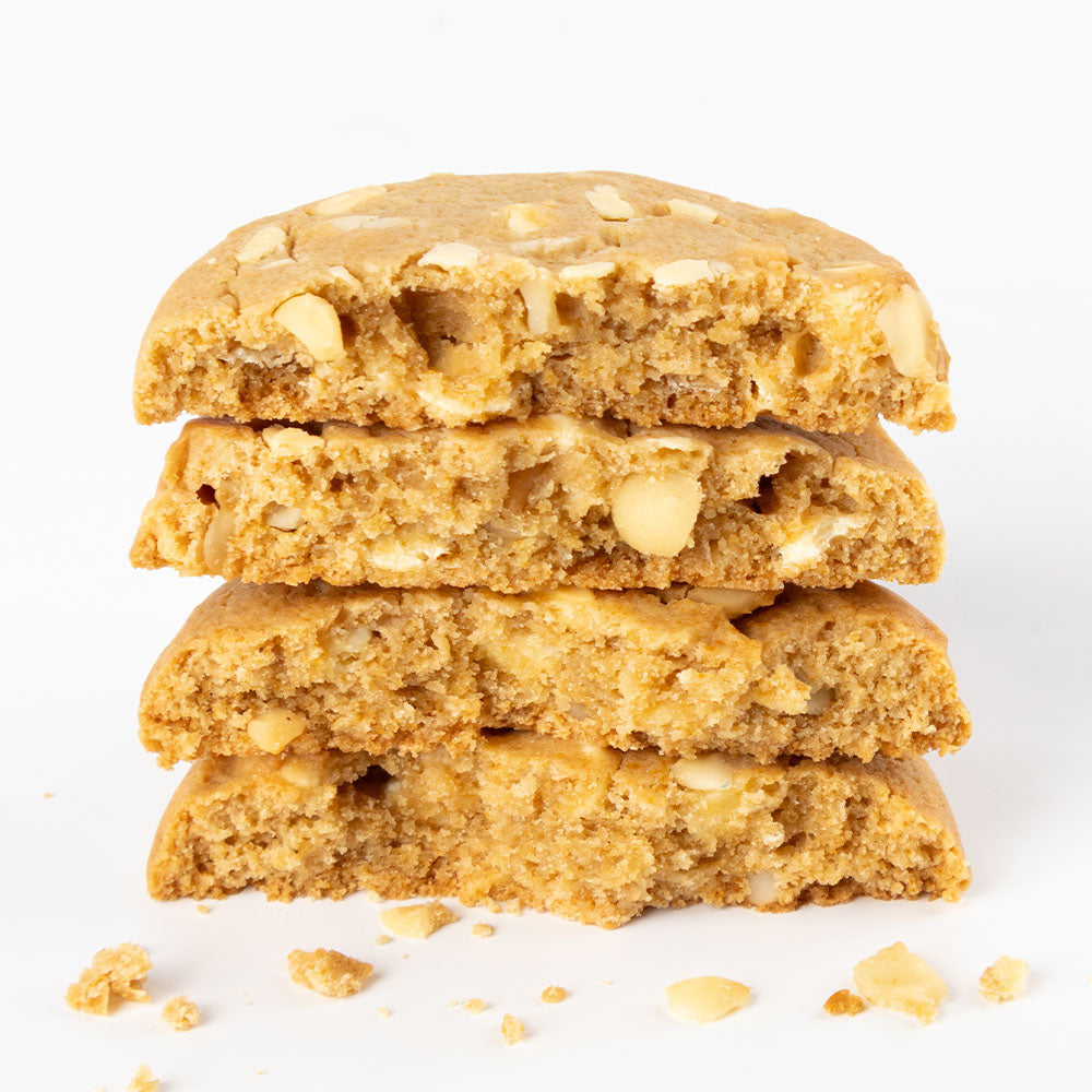 White Choc Macadamia 85g x 12 - Bakehouse Cookies